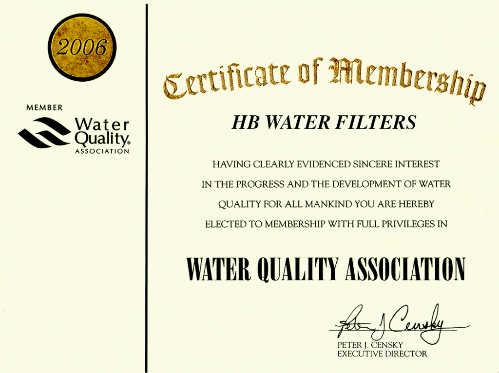 WQA Membership Сертификат