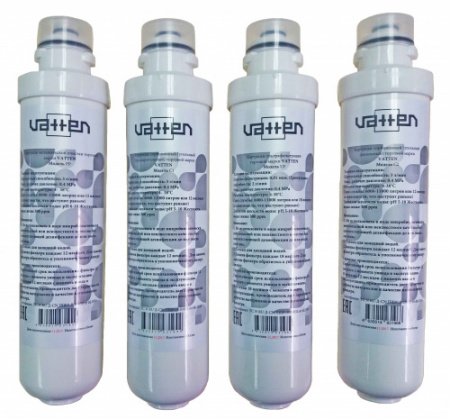 Комплект из 4-х сменных картриджей фильтрации VATTEN (PP,C1,C2,UF)